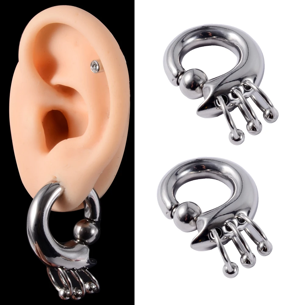 1Pc Dangling Earring Captive Bead Rings Piercing Ear Weight Gauge