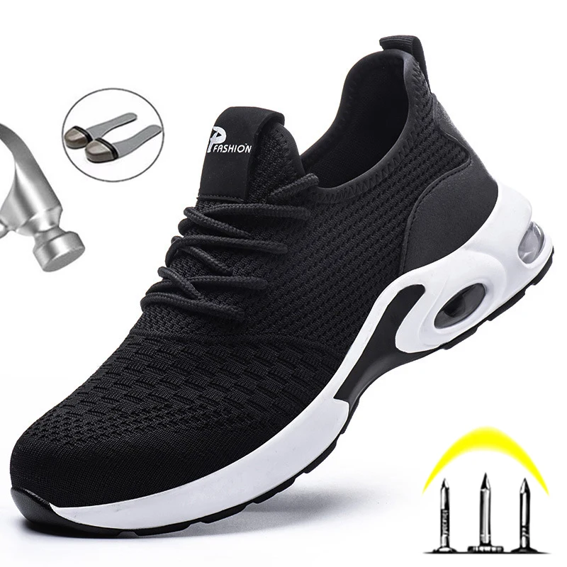 Gran oferta Botas de seguridad para el trabajo para hombre, zapatos de seguridad con punta de acero, antiperforación, transpirables 33mj6Ol0KNb