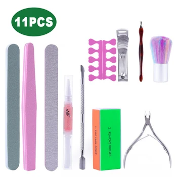 

11pcs Nail Art Files Dust Brush Cleaning Buffer Sponge Block Buffing Grit Sand UV Gel Polish Acrylic Manicure Pedicure Tools