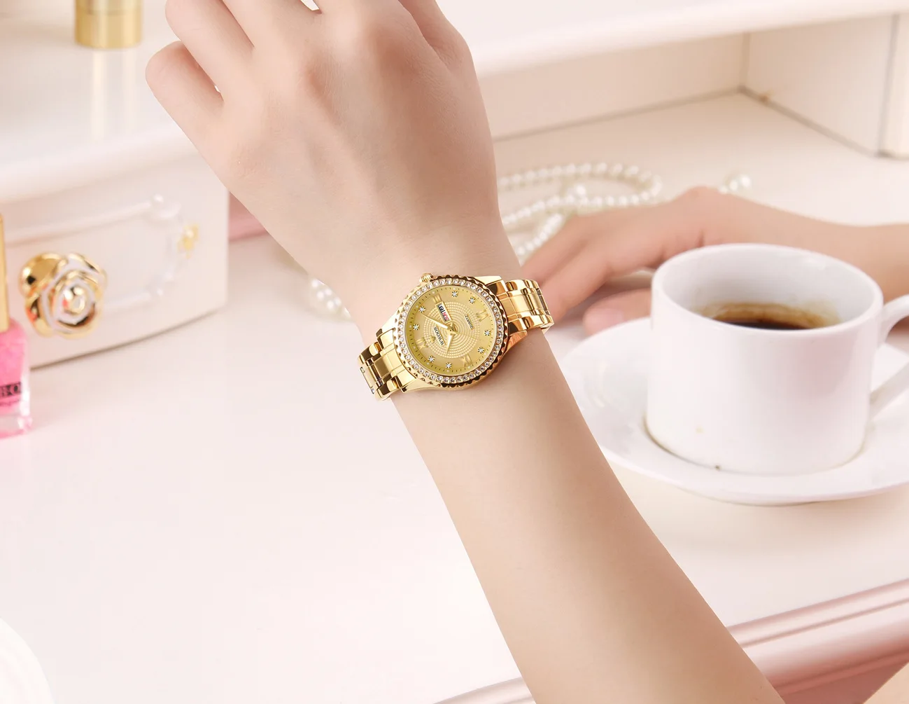 WWOOR Топ бренд пара часов кварцевые наручные часы с коробкой Модные мужские женские часы из нержавеющей стали водонепроницаемые часы с календарем и датой