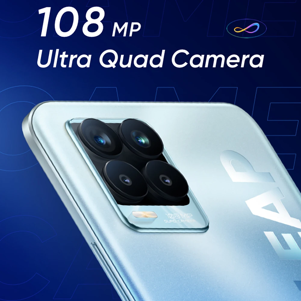 Russian Version realme 8 Pro 108MP Camera Snapdragon 720G Smartphone 6.4'' Display AMOLED 50W Super Dart Charge 4500mAh Battery