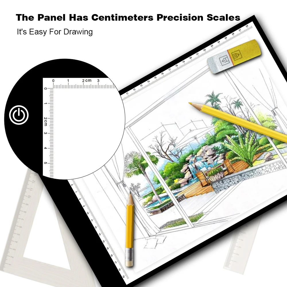 Comprar Caja de luz LED para tableta con dibujo mejorado, placa de dibujo Digital con seguimiento de escritura gráfica A4 para bocetos de pintura de diamante