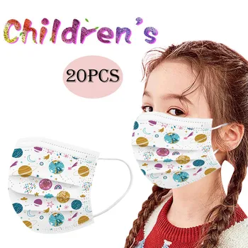 

Lovely Print Children's Mask Disposable Face Mask 3 Ply Ear Loop 20PC Health Care Fast Shipping Covers Mouths 3Ply Facemas