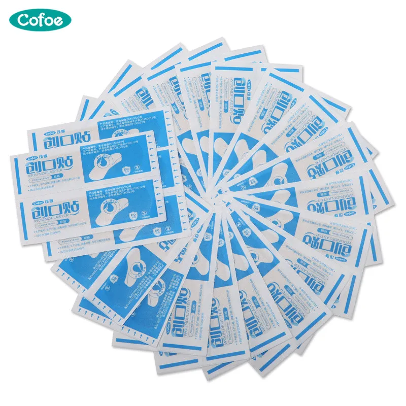 Cofoe 100pcs Band Aid medical Anti-Bacteria Band-Aids Breathable Hemostatic Adhesive Bandages Waterproof First Aid Emergency Kit