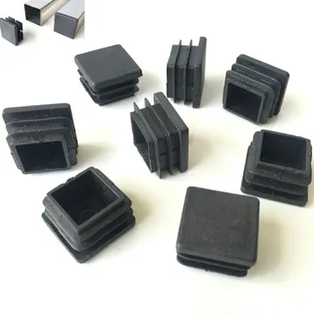 

20pcs Black Plastic Blanking End Caps Square Pipe Tube Cap Insert Plugs Bung For Furniture Tables Chairs Protector