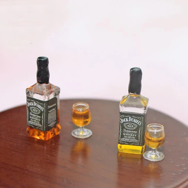 Cute Mini 1/12 Dollhouse Miniature Whisky Wine Drink Bottle Glasses Food for Blyth BJD Doll House Kitchen Accessories Toy 1