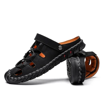 

couro erkek leather para cuir playa men sandalen man zandalias uomo sandal sandalet rubber sandalias cuero transpirables de ete