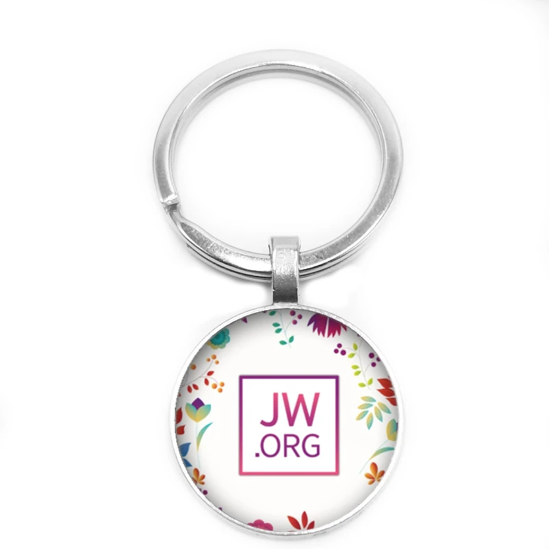

JW.ORG 2019 New Cartoon Version Key Ring Classic Key Ring 25mm Glass Convex Round Key Ring Children Gift Jewelry