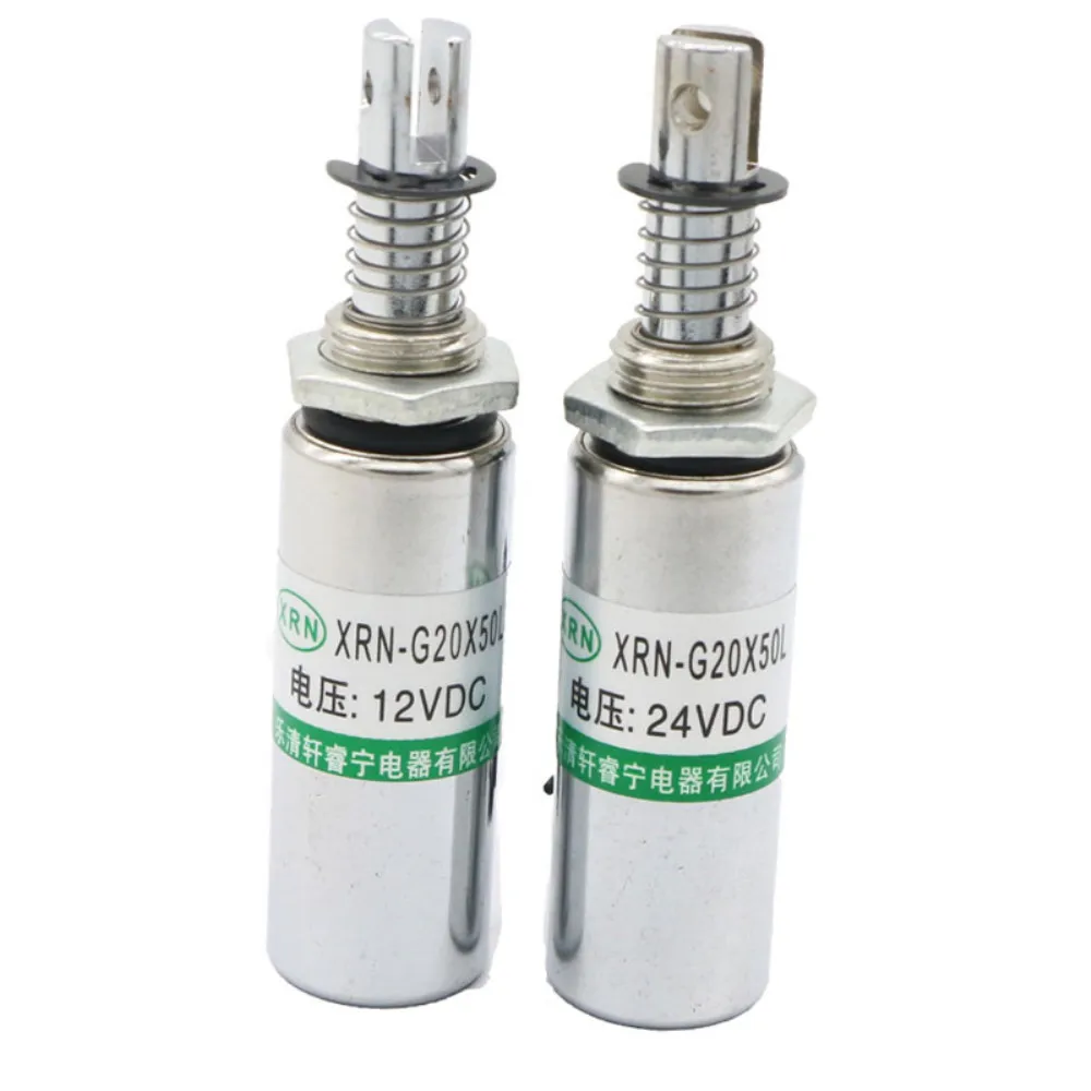 Solenóide de Tração do Tubo Redondo Ímã Cilíndrico dc Xrn20x50l 12v 24v Curso 10 mm Potência 20.5w