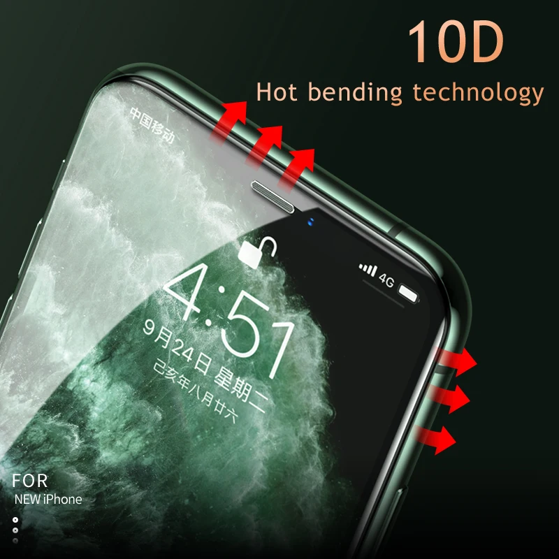 10D Полное стекло Защитная пленка для экрана для iphone 11 pro Max 6,5 5,8 горячее изогнутое Закаленное стекло протектор экрана для iphone 11 6,1