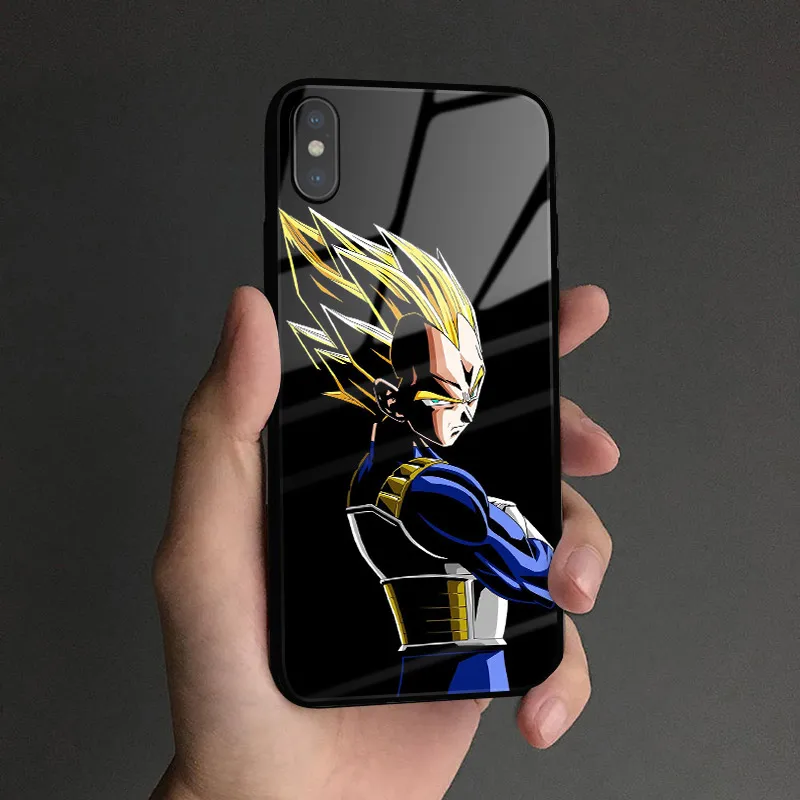 AE 2269 Vegeta ssj Dragon Ball super для iPhone 6 6s 7 8 plus x xr xs 11 Pro max закаленное стекло телефонные чехлы Мягкий силиконовый чехол - Цвет: AE 2269