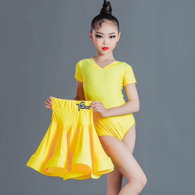 Children Latin Dance Performance Costumes Latin Tops Skirts Split Suit Ballroom Dance Competition Practice Dresses SL5255
