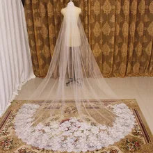 Соборные ресницы кружева 3 метров, свадебная фата с гребнем 3 м Длинная фата для невесты один слой вуаль свадебные аксессуары