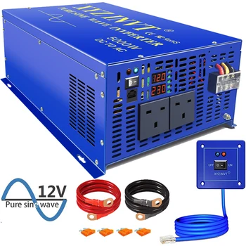 

Peak 10KW Pure Sine Power Inverter 12V 24V DC to AC 110V 120V 230V 5000W Off-grid System Inverters With Wired Remote Control