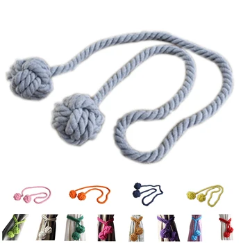 

Fine Hand Tied Curtain Clip Drapery Tassels Curtain Tiebacks/Tassel Window Cotton Rope Tie Ball Back Accessories 132cm (creamy-w