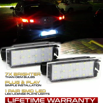 

2Pcs LED License Number Plate Light Lamps For Renault Clio 3 4 Grand Tour Master 2 3 Laguna 2 3 Vel Satis Kangoo Koleos Wind E4M