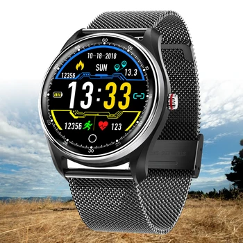 

Smart Watch Touch Screen Heart Rate Sphygmomanometer Blood Pressure IP68 Waterproof Sport Fitness Step Tracker ECG HRV Report