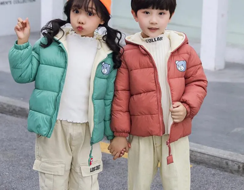 COOTELILI Fleece Winter Parkas Coat Kids Jackets For Girls Velvet Children's Winter Jackets Velvet Winter Clothes For Boy (6)