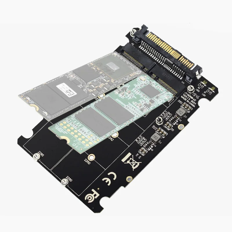 For NGFF M.2 SSD M Key to U.2 Adapter 2 in 1 M2 for NVMe SATA-Bus to PCI-express 4x X16 U.2 SFF-8639 Adapter M2 Converter