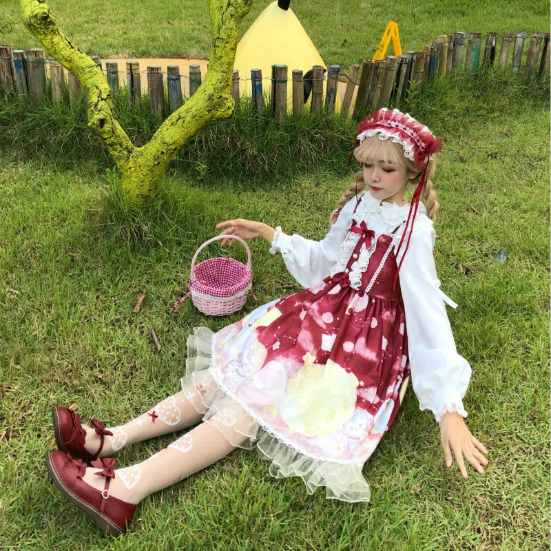Cosplay&ware Lolita Dress Sweet Cute Japanese Kawaii Girls Princess Maid Vintage Gothic Printed Patterns Lace Pink Summer Skirt -Zentai shop online H3ac039d76ad34cc0882b14506322923dr.jpg