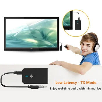 

Vococal 2 in 1 Portable Bluetooth 5.0 Transmitter Receiver 3.5mm Stereo Audio Adapter for PC Computer Phone TV Car Stereo System