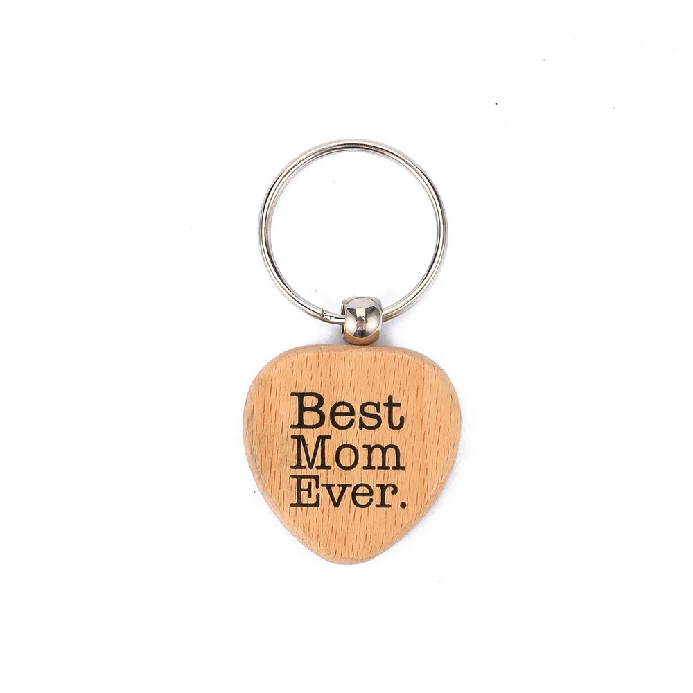 

1Pcs Wooden Key Chain Creative Carved Best Mom Ever Key Ring Key Holder Mother Gift Personality Key Holder Party Gift Jewelry
