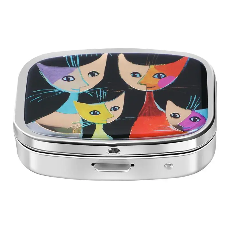 

OUNONA 1PC Pill Box Portable Metal Creative Vitamin Box Medicine Box for Office Trips