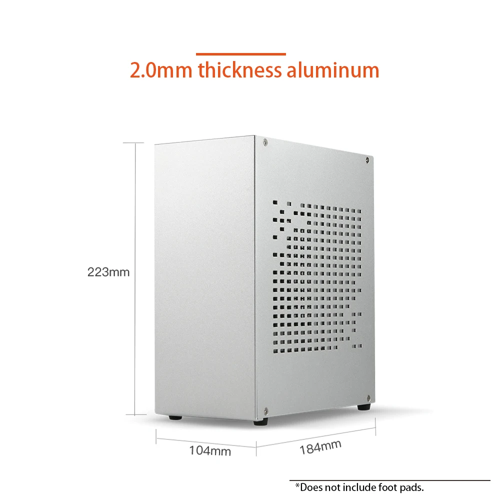 Todo o Alumínio 2.0 mm Htpc Mini Itx a4 Chassis Jogo Placa Gráfica de Suporte do Computador Rtx2070 i5 Discreta Case Exibição K39 A07 A39 Torres e estojos p/computador - Imagem 4