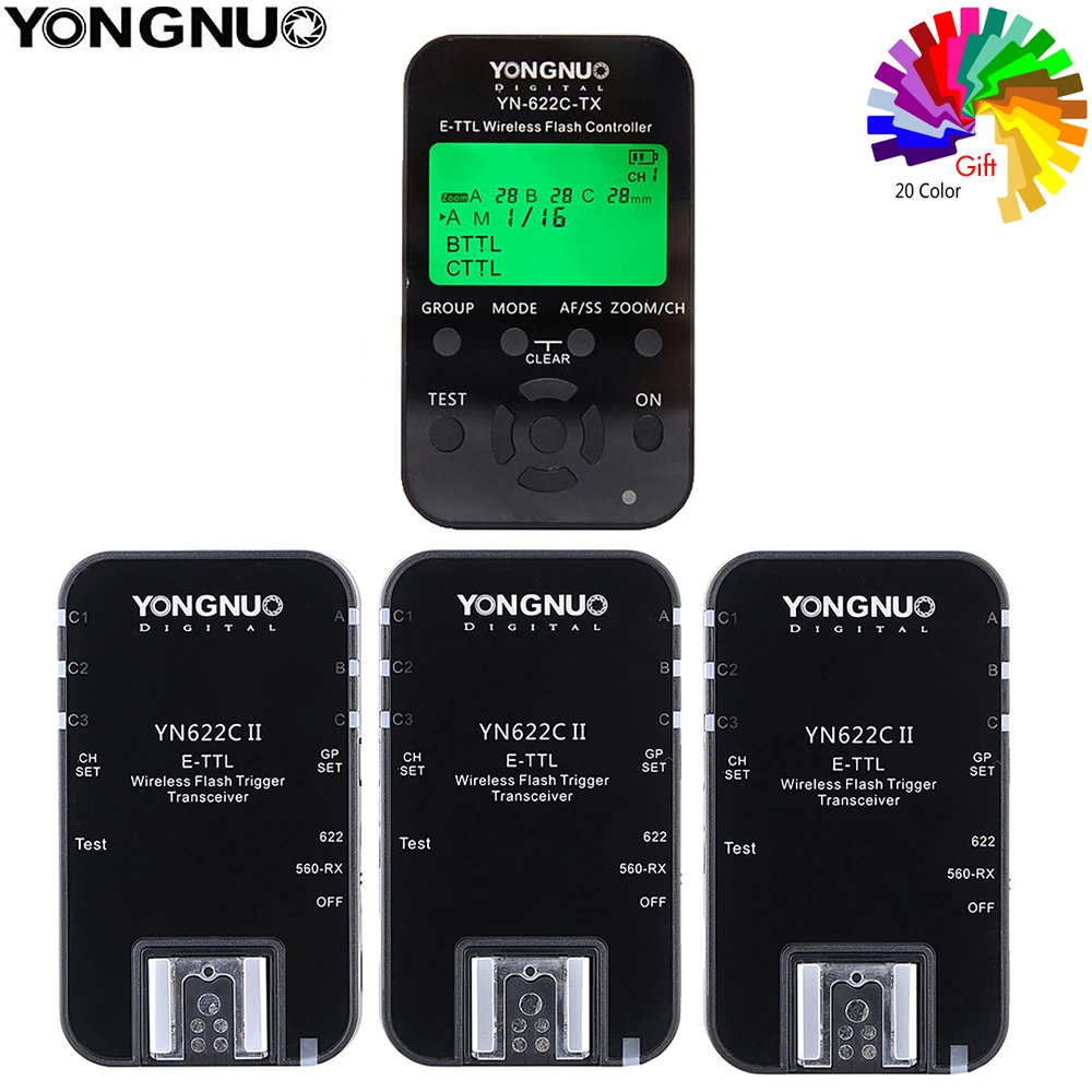 Yongnuo YN622C II YN-622C YN622C-Kit Беспроводная TTL HSS Flash Trigger Set Transmitter + 3X ресиверы для камеры Canon