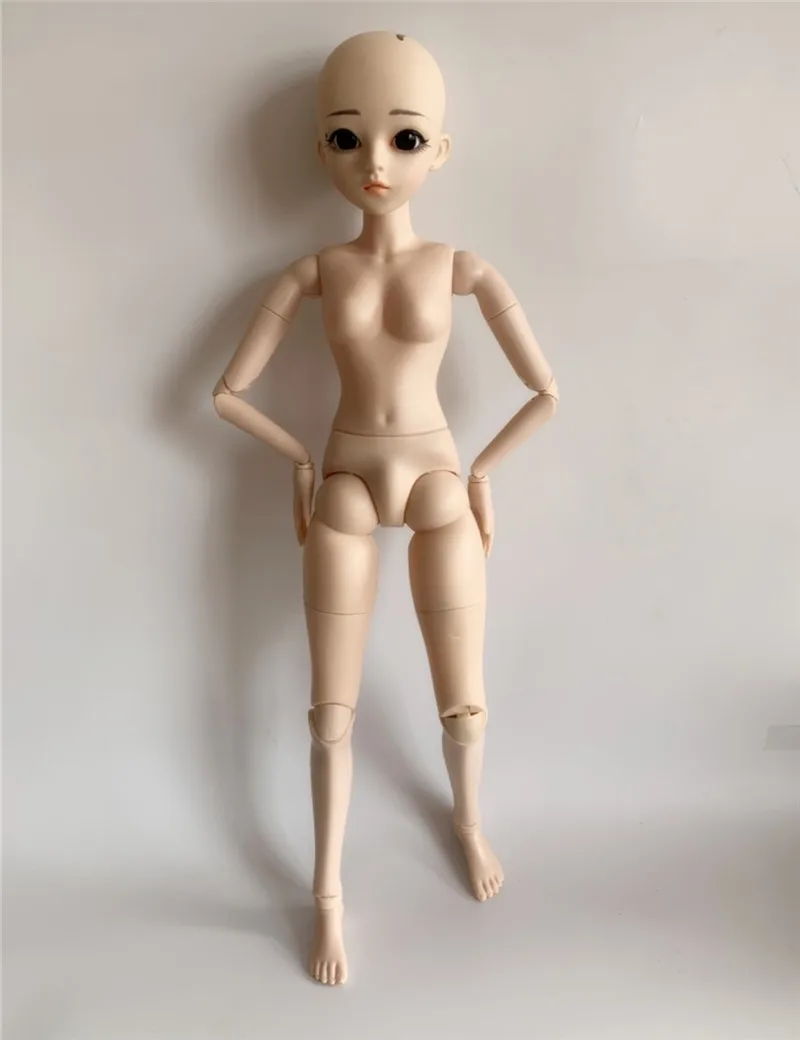

Doll Accessories 1/3 BJD Doll Head 24CM With Eyes Girls Make Up Practice Doll Heads Parts Gifts Toys 26 Joints Doll Body Toy