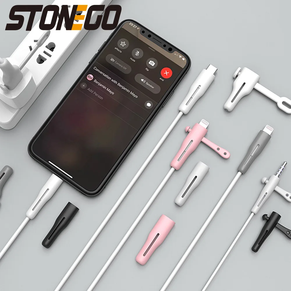 STONEGO 2 в 1 зарядный кабель протектор для телефонов держатель кабеля крышка