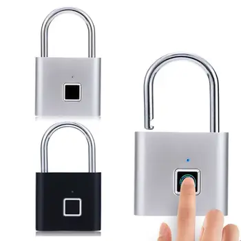 

Smart Fingerprint Lock USB Charge Padlock Quick Unlock Metal Keyless Anti-theft Security Digital Lock for Door Luggage