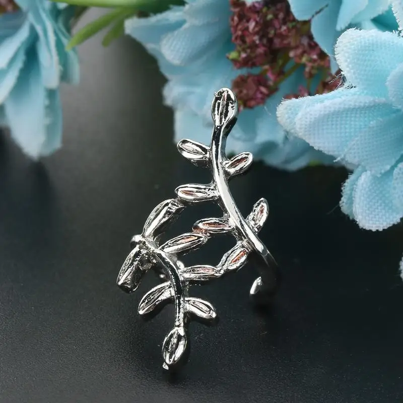 Серьги-клипсы в форме листьев из Южной Кореи