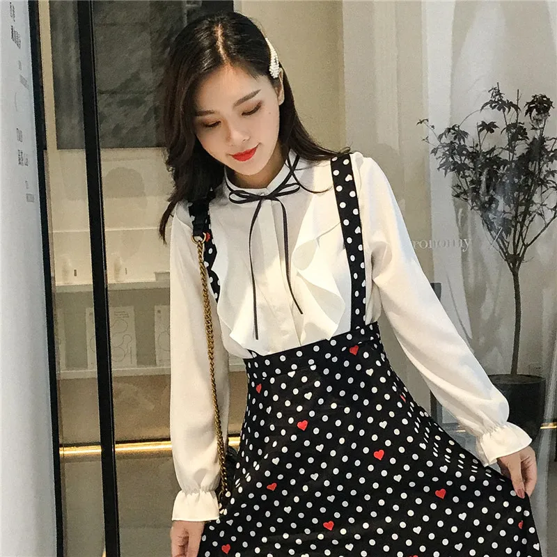 

Chiffon Shirt Long Sleeve 2020 Spring Clothing New Style Korean-style Flounced Ladies' Immortal Western Style Sweater Shirt Base