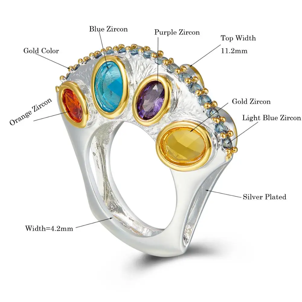 Goede DreamCarnival1989 Specials Rechtop Ontwerp Promise Wedding Engagement Ringen Voor Vrouwen Infinity Kleuren Zirkoon September WA11710