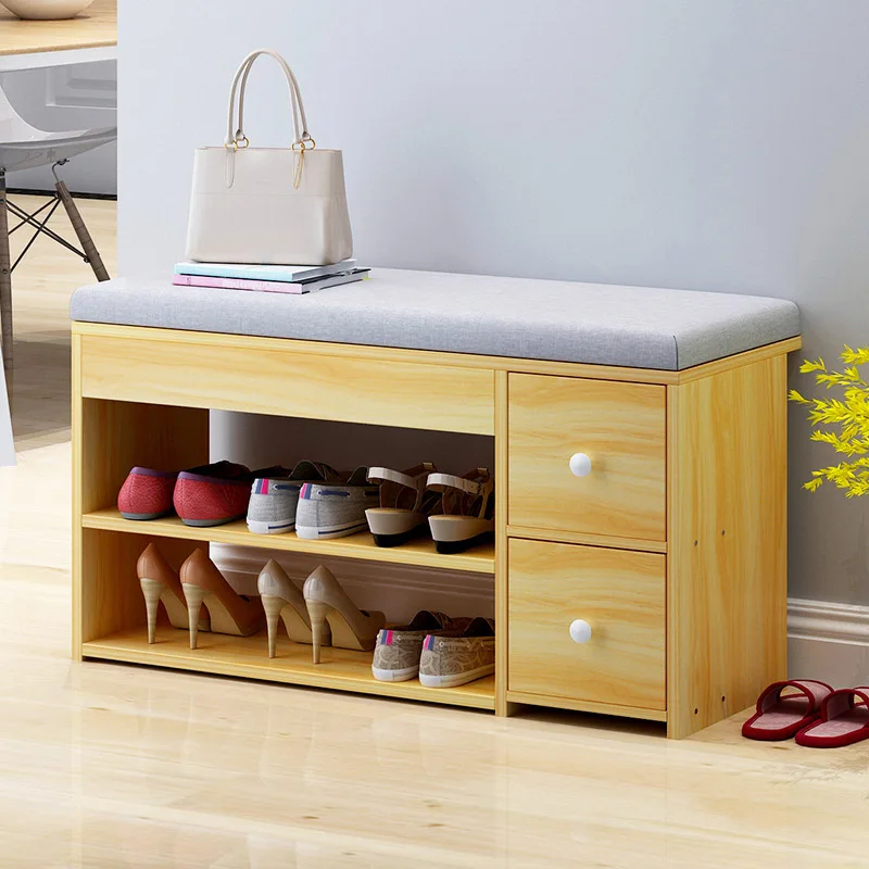 Nordic Creative Entrance Shoe Bench Storage Stool Multi-function  Double-layer Shoe Rack Living Room Sofa Stool - Shoe Hanger - AliExpress
