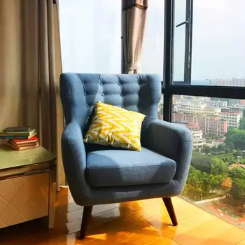 

Nordic Small Family Single Sofa American Tiger Chair Coffee Living Room Balcony Leisure Single Sofa Chair