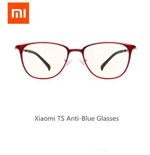 Xiaomi Mijia TS анти-голубые лучи стеклянные очки анти-голубое стекло УФ-защита для глаз для мужчин и женщин игровой телефон/компьютер/игра - Цвет: Красный