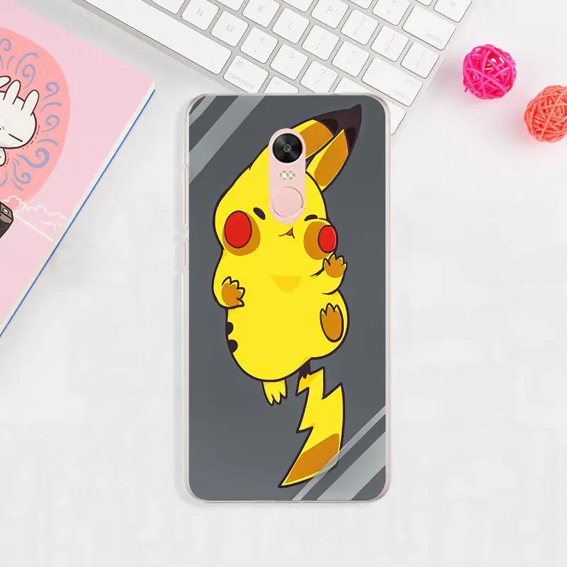 Милые Pokemons Pikachus для Xiaomi Redmi Mi Note 2 3 3S 4X 4A 5 6 5 5S 5A 6 8 A1 Pro Plus, мягкие чехлы для телефонов из ТПУ - Цвет: image 2