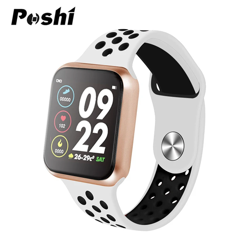 white gold Умные часы для женщин, полный сенсорный экран, Bluetooth, пульсометр, спортивные музыкальные многофункциональные часы, мужские часы, умные часы - Цвет: white gold