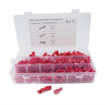 

300PCS Wire Connector Terminal Crimping Terminal Quick Connector 22-18AWG Electric Car o Kit Tool Set