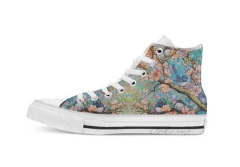 

Amongst the Blossoms High Top Canvas flat Casual Custom Design shoes Drop Shipping