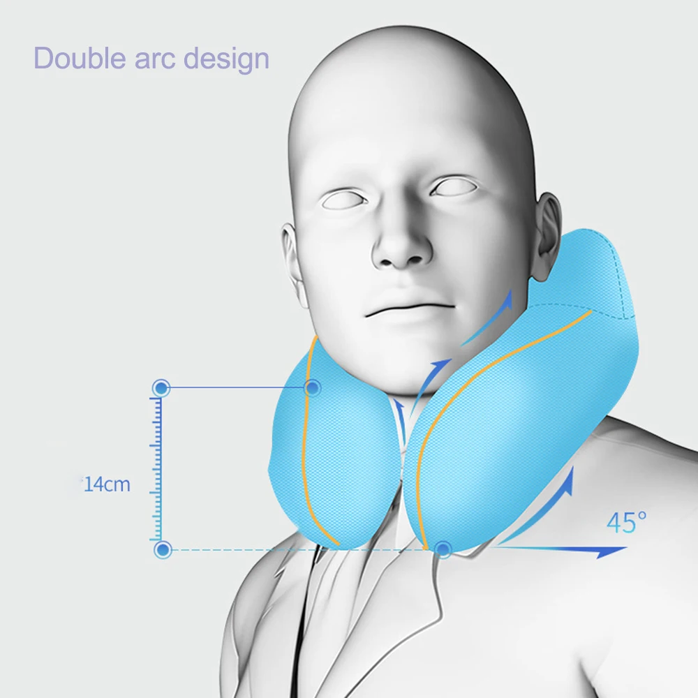 U-образная подушка для шеи с памятью для самолета, портативная надувная подушка для хранения, аксессуары для путешествий, снятие стресса, усталость шейки матки