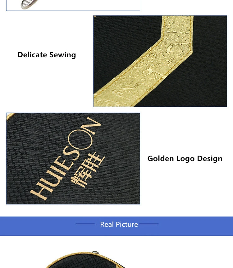 Huieson New Gourd Shape Table Tennis Racket Bag Luxury Golden Black Table Tennis Case for Single Racket Table Tennis Accessories (1)