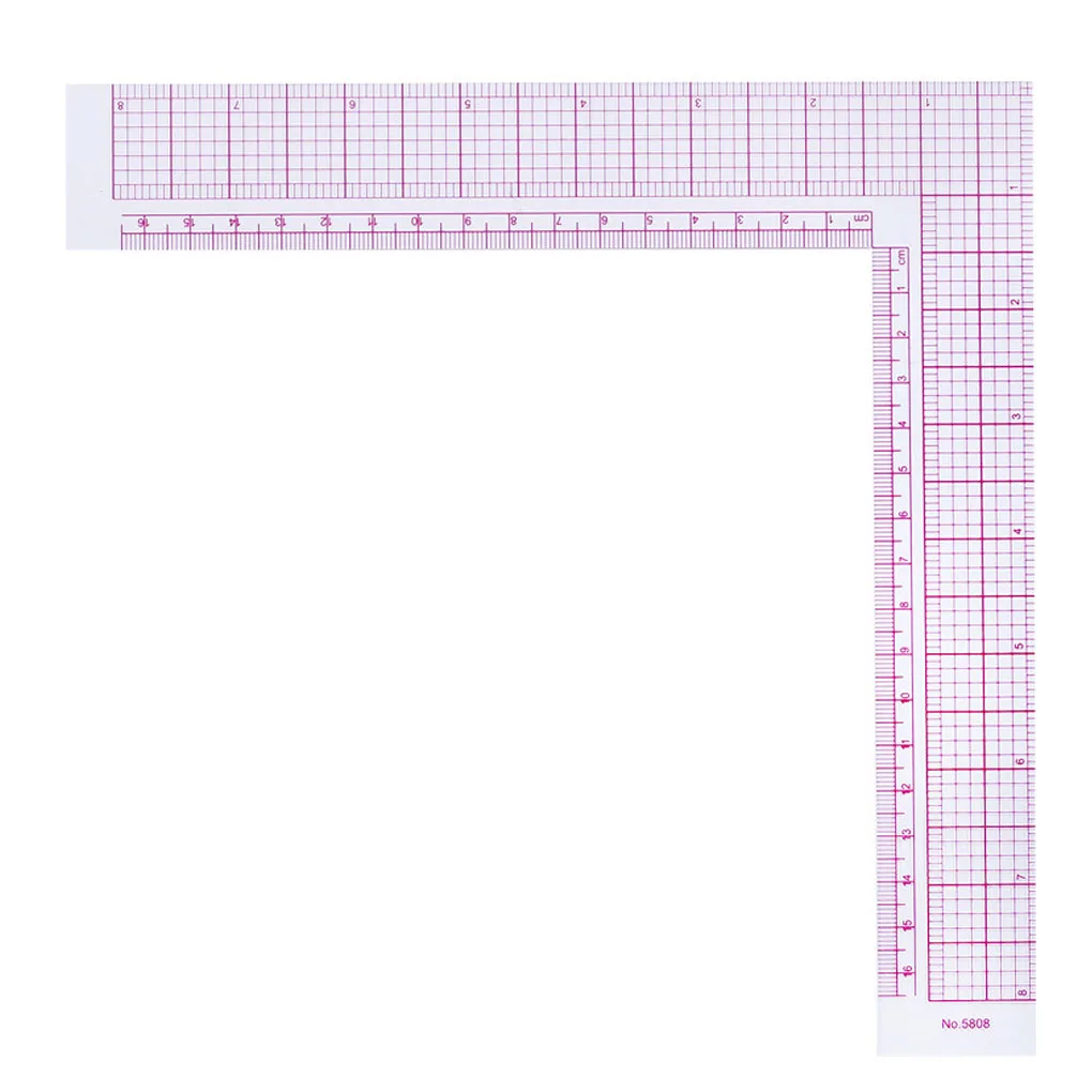 5808 Plastic L-Square Shape Ruler French Curve Sewing Measure Professional Tailor Craft Tool Tailor Drawing Sewing Ruler L-Shape Square Drawing Craft Tool