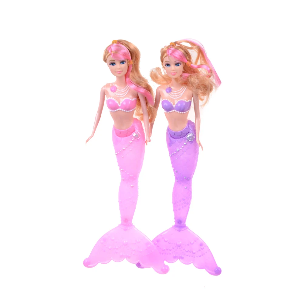 1 шт., Классические куклы высотой 34 см, Анна Ариэль, игрушки для девочек, подарки на день рождения, 34 см, модная Кукла принцессы русалки Ариэль, светодиодный светильник