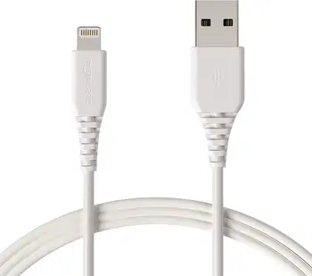 

AmazonBasics Lightning to USB A Cable, MFi Certified iPhone Charger, White, 6 Foot