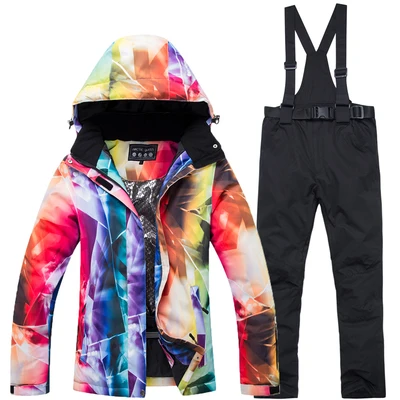 

Thick Warm Adult Ski Suit Women Waterproof Windproof Skiing and Snowboarding Jacket Pants Set Female Snow Costumes Outdoor Wear