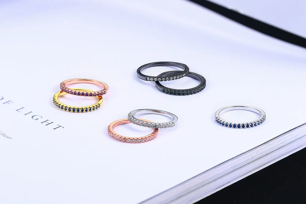 Модное граненый фианит обручальное кольцо для женщин однорядное кольцо серебро 925 пробы ювелирные изделия 14K золотые кольца