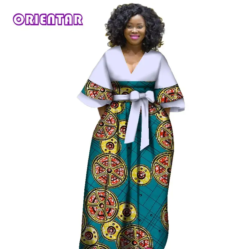 Африканские платья для женщин Bazin Riche Ankara Femme африканская одежда женское платье с